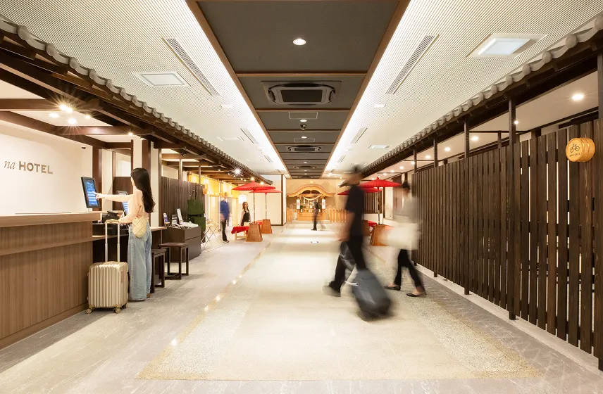 Udon na Hotelのロビー。